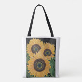 Zonnebloemen strand/supermarkt/werk canvas tas (Achterkant)