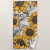 Zonnebloemen Strandlaken (Voorkant)