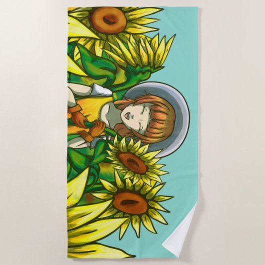 Zonnebloemen Strandlaken (Voorkant)