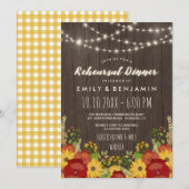 Zonnebloemen & Strijklichten Rustiek repetitie din Kaart (Voorkant / Achterkant)