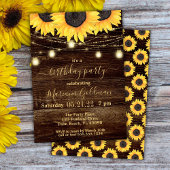 Zonnebloemen String Lights Birthday Party Invitati Kaart