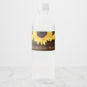 Zonnebloemen String Lights Birthday Party Waterfles Etiket (Voorkant)