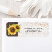 Zonnebloemen String Lights Kant Hout Bruiloft Adre Etiket (Insitu)