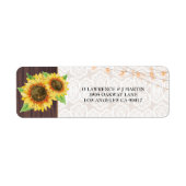 Zonnebloemen String Lights Kant Hout Bruiloft Adre Etiket (Voorkant)