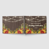 Zonnebloemen & String Lights Rustieke bruiloft Gastenboek (Volledig)