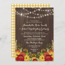 Zonnebloemen & String Lights Rustieke bruiloft