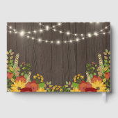 Zonnebloemen & String Lights Rustieke Pensioen Par Gastenboek (Achterkant)