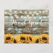 Zonnebloemen String Lights Vintage bruiloft dank u Briefkaart (Voorkant)