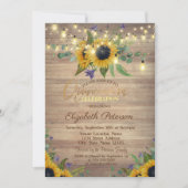 Zonnebloemen, String Lights, Wood Quinceañera Kaart (Voorkant)