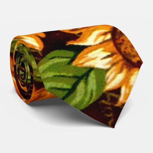 Zonnebloemen Stropdas (Opgerold)