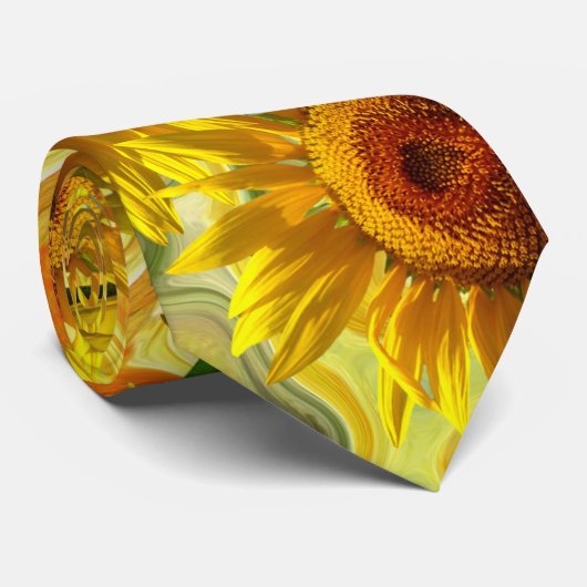 Zonnebloemen Stropdas (Opgerold)