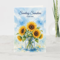 Zonnebloemen Sturen Zonneschijn Uw Kant Uit Kaart