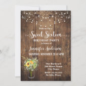 Zonnebloemen Sweet 16-jarige uitnodiging (Voorkant)