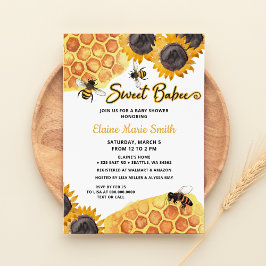 Zonnebloemen Sweet Babee Honey Bee Baby shower Kaart