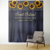 Zonnebloemen sweet sixteen fotohokje achtergrond wandkleed (In situ)