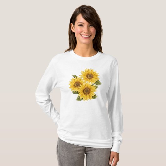  zonnebloemen T-Shirt (Voorkant volledig)