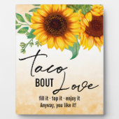 Zonnebloemen Tacos-bord Tabletop Plaque met Easel Fotoplaat (Voorkant)