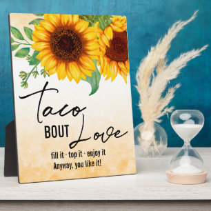 Zonnebloemen Tacos-bord Tabletop Plaque met Easel Fotoplaat