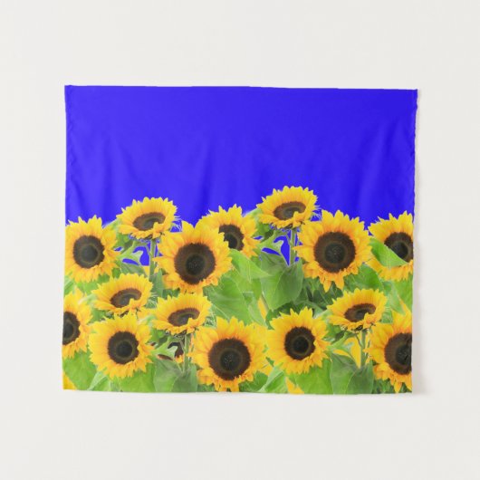 Zonnebloemen Tapestry - Oekraïne vlag kleuren Wandkleed (Voorkant (horizontaal))