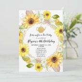 Zonnebloemen Tea Party Verjaardag Kaart (Staand voorkant)