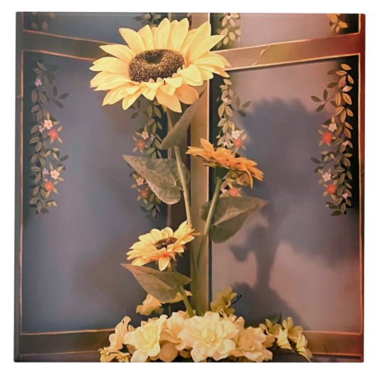 Zonnebloemen Tegeltje (Voorkant)