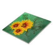Zonnebloemen Tegeltje (Zijkant)