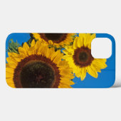 Zonnebloemen tegen blauwe omheining Case-Mate iPhone case (Achterkant (horizontaal))