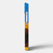 Zonnebloemen tegen blauwe omheining Case-Mate iPhone case (Achterkant / Links)