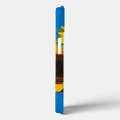 Zonnebloemen tegen blauwe omheining Case-Mate iPhone case (Achterkant / Rechts)