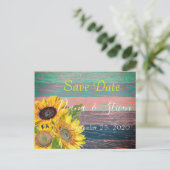 Zonnebloemen tegen de achtergrond van briefkaart m (Staand voorkant)