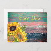 Zonnebloemen tegen de achtergrond van briefkaart m (Voorkant / Achterkant)