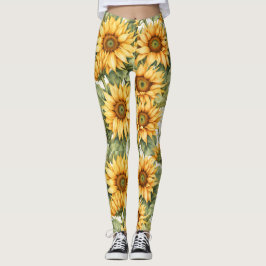 Zonnebloemen tekening leggings