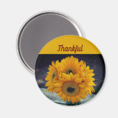 Zonnebloemen Thankful Farmhouse Sunflower Magnet (Voorkant / Achterkant)