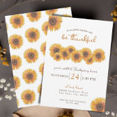 Zonnebloemen Thanksgiving Diner Kaart