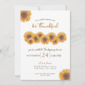 Zonnebloemen Thanksgiving Diner Kaart (Voorkant)