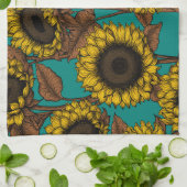 Zonnebloemen Theedoek (Gevouwen)