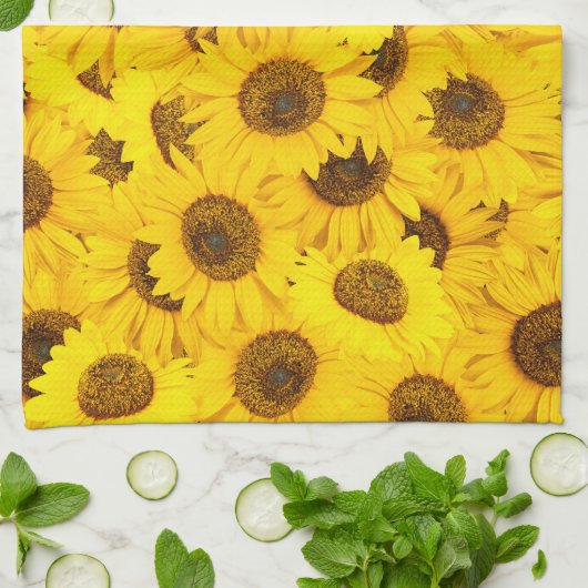 Zonnebloemen Theedoek (Gevouwen)