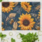 Zonnebloemen Theedoek (Gevouwen)