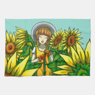 Zonnebloemen Theedoek