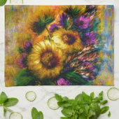 Zonnebloemen Theedoek (Gevouwen)