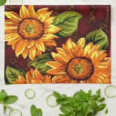 Zonnebloemen Theedoek (Gevouwen)