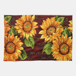 Zonnebloemen Theedoek