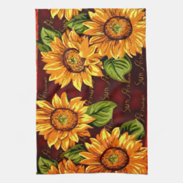 Zonnebloemen Theedoek