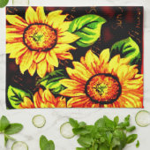 Zonnebloemen Theedoek (Gevouwen)