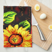 Zonnebloemen Theedoek (Quarter Fold)