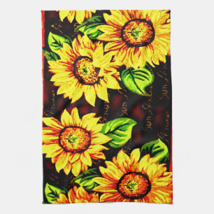 Zonnebloemen Theedoek