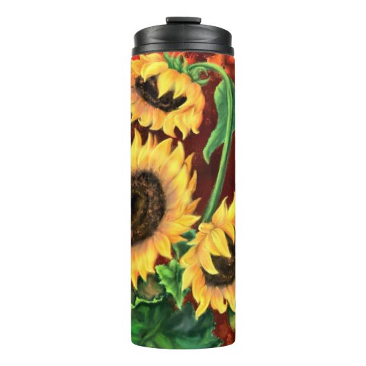 Zonnebloemen Thermal Tumbler Thermosbeker (Voorkant)