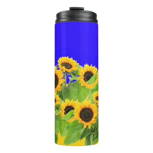 Zonnebloemen Thermische Tumbler Oekraïense vlag kl Thermosbeker (Voorkant)