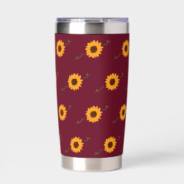 Zonnebloemen Thermische Tumbler (Schuur Rood & Gou Geïsoleerde Drinkbeker