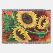 Zonnebloemen Throw Blanket Deken (Voorkant)